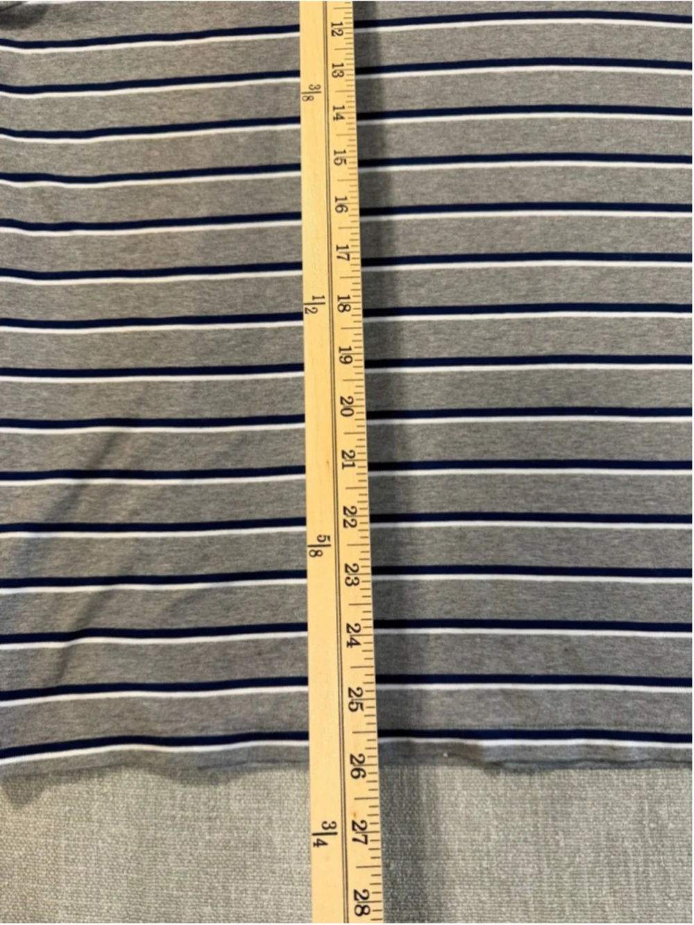 Polo Ralph Lauren mens gray navy white striped short sleeve polo shirt XL